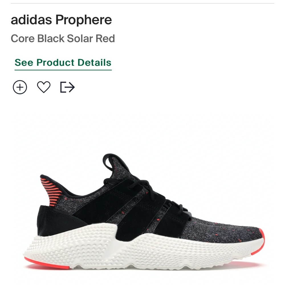 Mens adidas Prophere Core Black Solar Red size 13